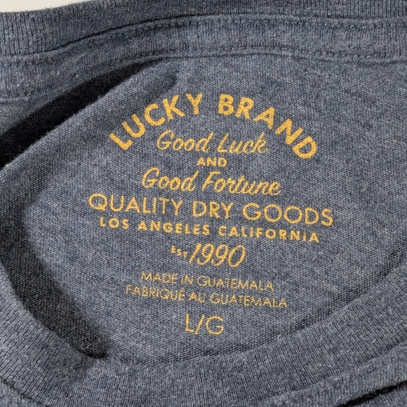 Lucky Brand Rooted in Rock n Roll Men's Gray Graphic T-Shirt Size Large - Picture 4 of 7